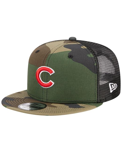 New Era Chicago Cubs Woodland Trucker 9FIFTY Snapback Hat