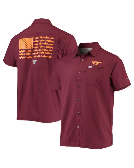 Columbia Pfg Virginia Tech Hokies Slack Tide Camp Button-Up Shirt