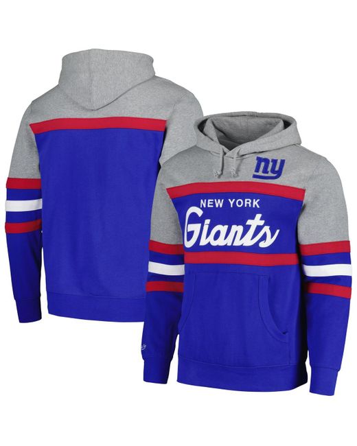 Mitchell & Ness Royal New York Giants Big and Tall Head Coach Pullover Hoodie