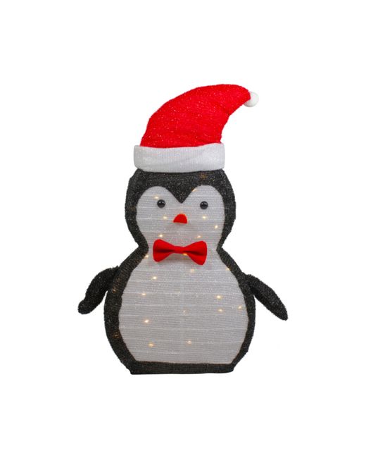 Northlight 28 Led Lighted Tinsel Penguin Santa Hat Outdoor Christmas Decoration