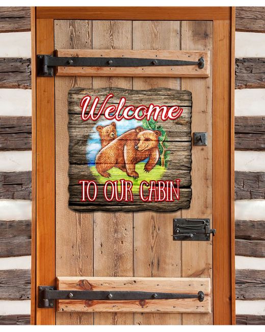 Designocracy Welcome Cabin Bears Door Hanger
