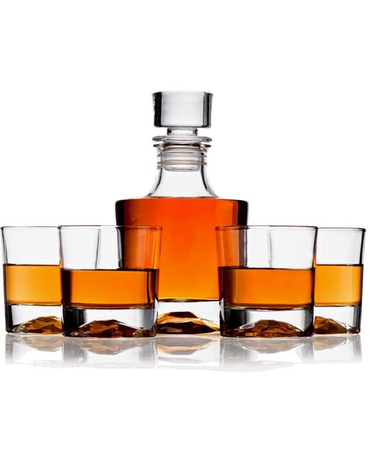 Bezrat Basic Whiskey Decanter with Glasses Set of 5