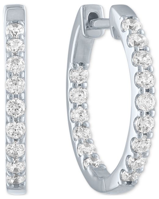 Forever Grown Diamonds Lab Grown Diamond Out Small Hoop Earrings 3/4 ct. t.w.