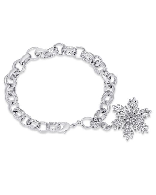Macy's Diamond Accent Snowflake Charm Bracelet Plate