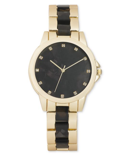 I.N.C. International Concepts Marble Gold-Tone Bracelet Watch 38mm Created for