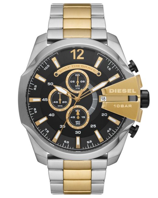 Diesel Mega Chief Chronograph Two-Tone Stainless Steel Bracelet Watch 51mm