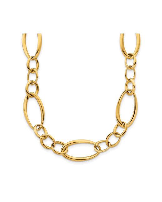 Diamond2Deal 18k Yellow Oval Link Toggle Necklace