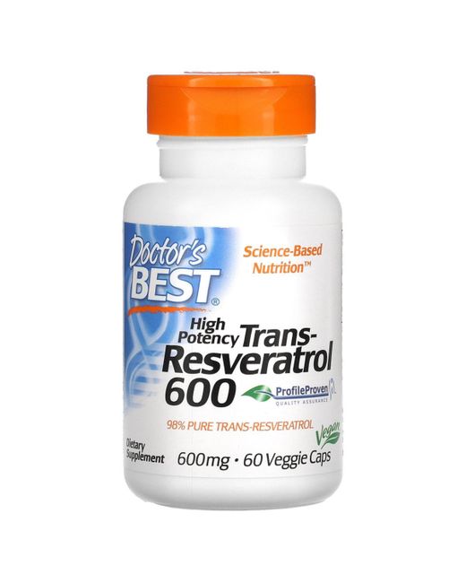 Doctor's Best High Potency Trans-Resveratrol 600 mg Veggie Caps