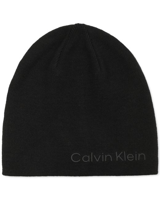 Calvin Klein Tweed Logo 2--1 Reversible Beanie