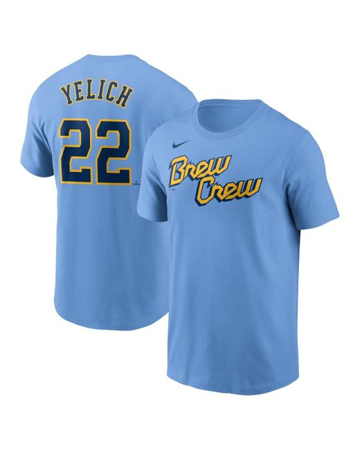 Nike Christian Yelich Milwaukee Brewers City Connect Name and Number T-shirt