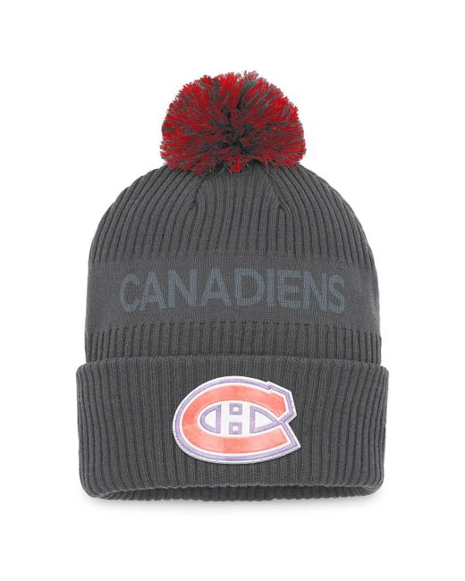 Fanatics Montreal Canadiens Authentic Pro Home Ice Cuffed Knit Hat with Pom