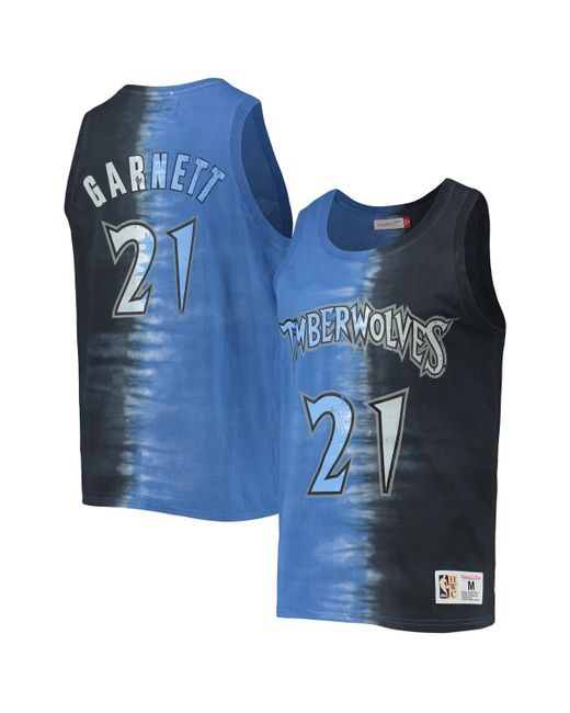 Mitchell & Ness Kevin Garnett and Blue Minnesota Timberwolves Hardwood Classics Tie-Dye Name Number Tank Top