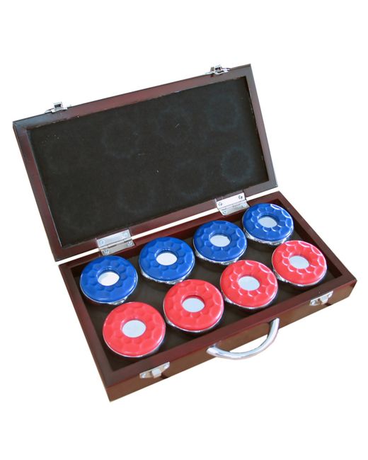Blue Wave Shuffleboard Pucks with Case Set of 8