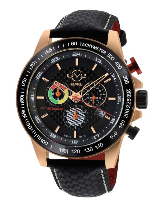 Gv2 By Gevril Scuderia Italian Leather Watch