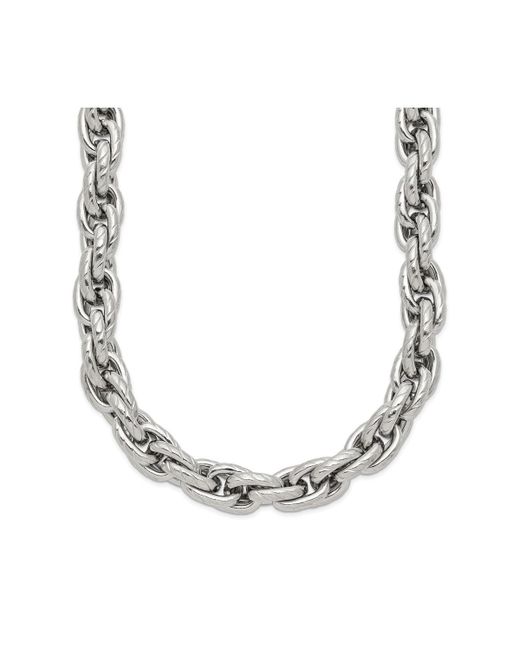 Chisel Polished and Textured Fancy Rope Chain Necklace