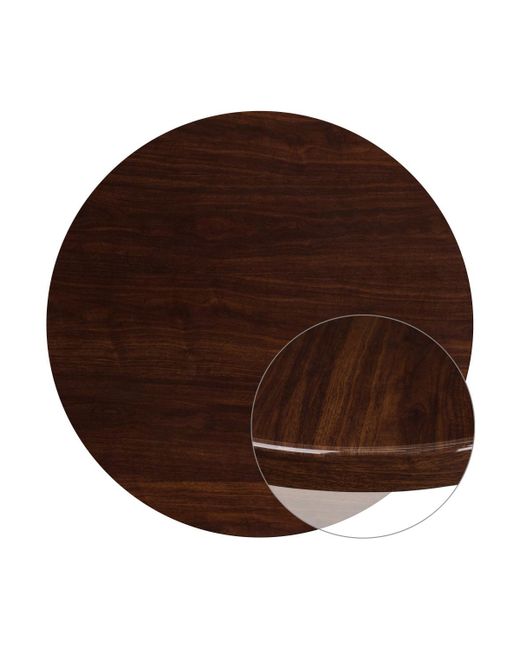 Emma+oliver 48 Round High-Gloss Table Top With 2 Thick Drop-Lip