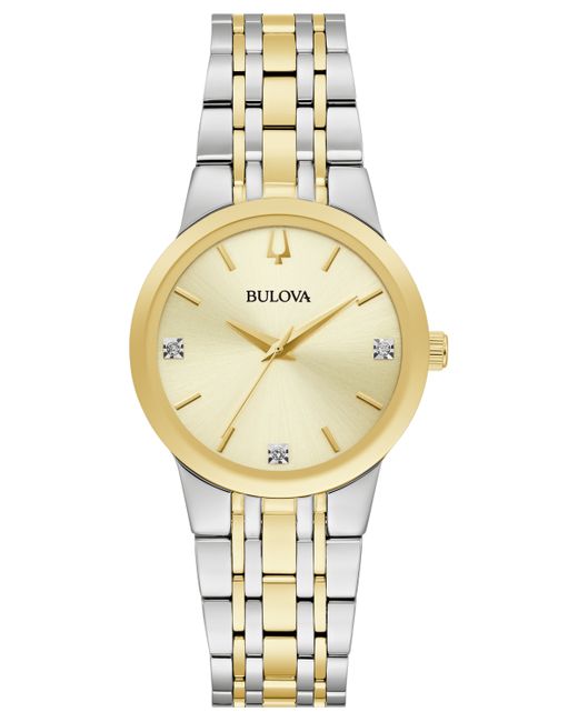 Bulova Modern Diamond Accent Two-Tone Stainless Steel Bracelet Watch 30mm