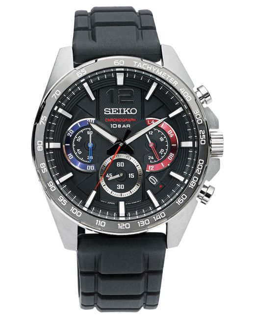 Seiko Essentials Chronograph Silicone Strap Watch 43.9mm