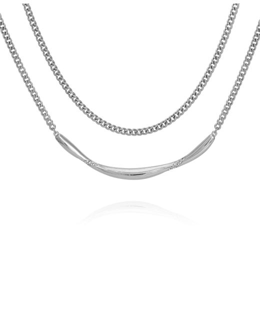Vince Camuto Tone Layered Curb Chain Necklace 18 2 Extender