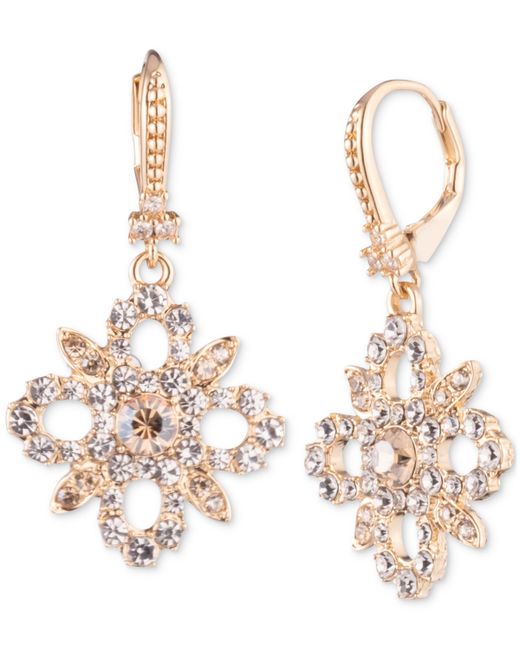 Marchesa Crystal Floral Drop Earrings