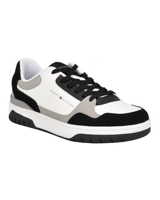 Tommy Hilfiger Novian Lace Up Fashion Sneakers White Gray