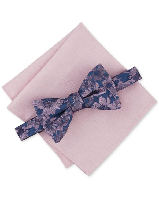 Bar III Malaga Floral Bow Tie Solid Pocket Square Set Created for
