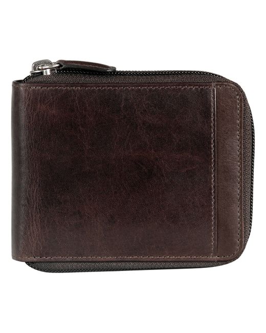 Mancini Casablanca Collection Rfid Secure Center Zippered Wallet with Removable Passcase