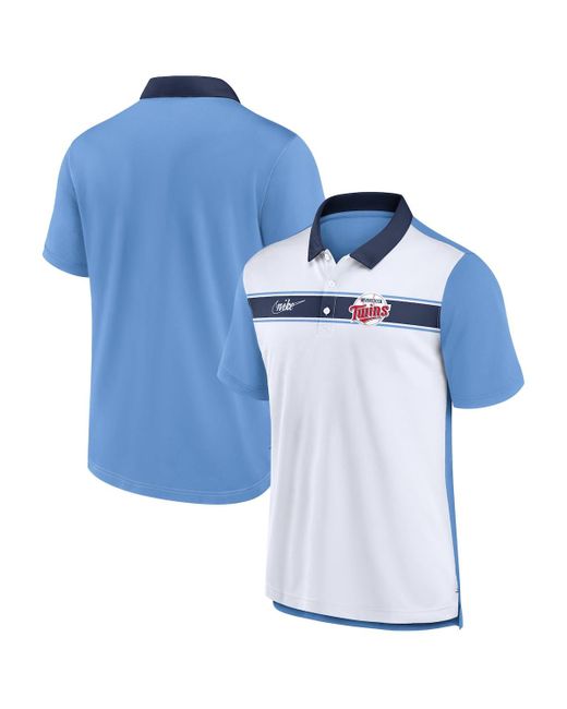 Nike Light Blue Minnesota Twins Rewind Stripe Polo Shirt