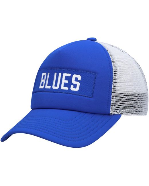 Adidas White St. Louis Blues Team Plate Trucker Snapback Hat