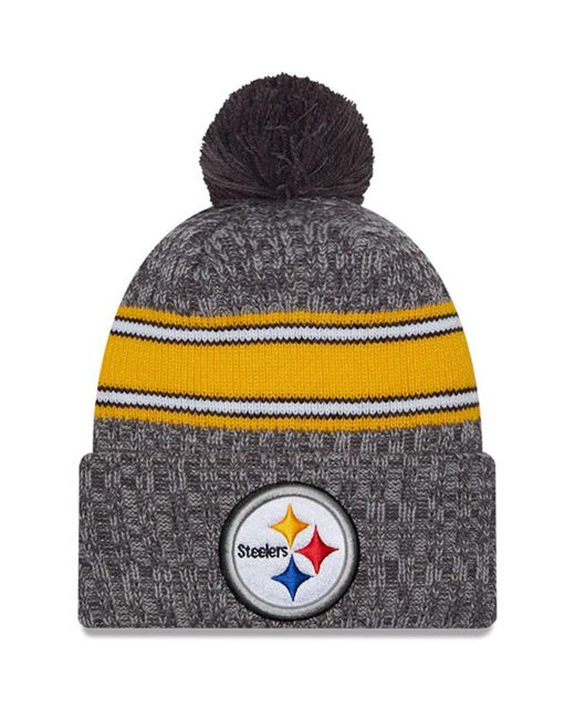 New Era Pittsburgh Steelers 2023 Sideline Sport Cuffed Pom Knit Hat