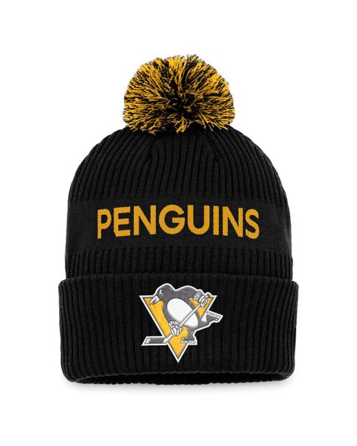 Fanatics Yellow Pittsburgh Penguins 2022 Nhl Draft Authentic Pro Cuffed Knit Hat with Pom