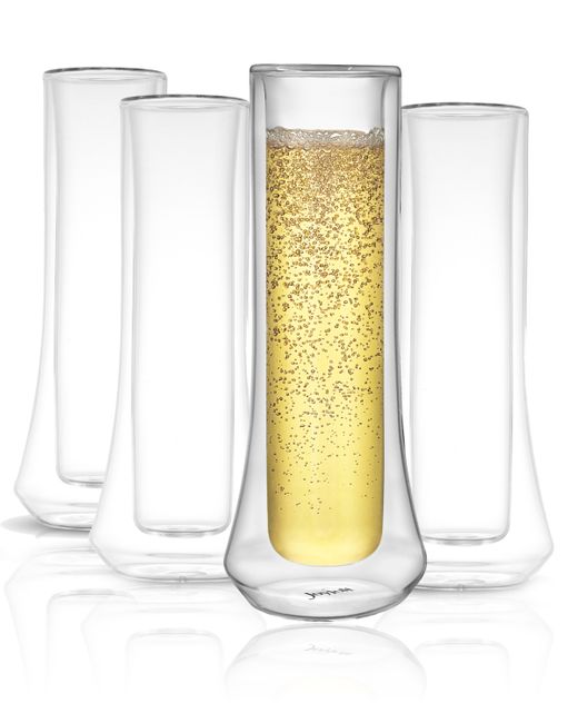 Joyjolt Cosmos Double Wall Champagne Glasses Set of 4