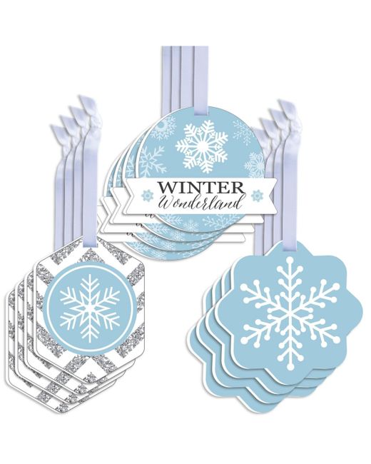 Big Dot Of Happiness Winter Wonderland Assorted Hanging Favor Tags Gift Tag Toppers Set of 12