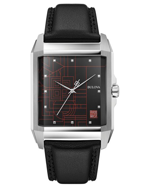 Bulova Frank Lloyd Wright December Gifts Leather Strap Watch 35mm