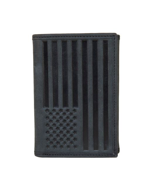 Lucky Brand Flag Embossed Leather Trifold Wallet