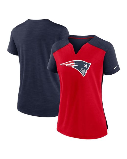 Nike Navy New England Patriots Impact Exceed Performance Notch Neck T-shirt