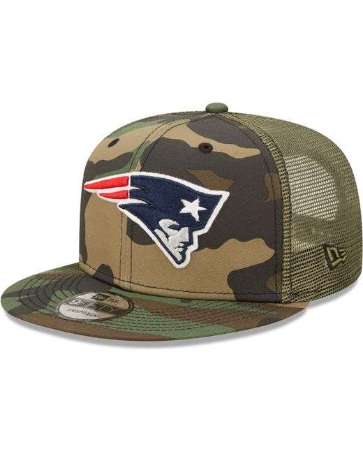 New Era Olive New England Patriots Trucker 9FIFTY Snapback Hat