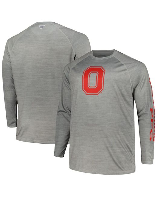 Columbia Ohio State Buckeyes Big and Tall Terminal Tackle Raglan Omni-Shade Long Sleeve T-shirt
