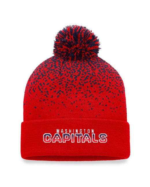 Fanatics Washington Capitals Iconic Gradient Cuffed Knit Hat with Pom