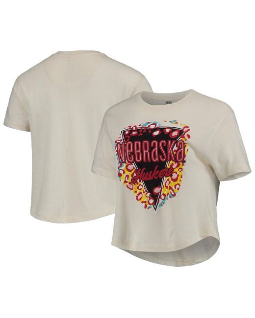 Pressbox Nebraska Huskers Taylor Animal Print Cropped T-shirt