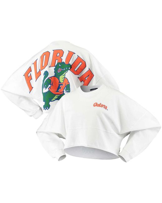 Spirit Jersey Florida Gators Raw Hem Cropped Long Sleeve T-shirt