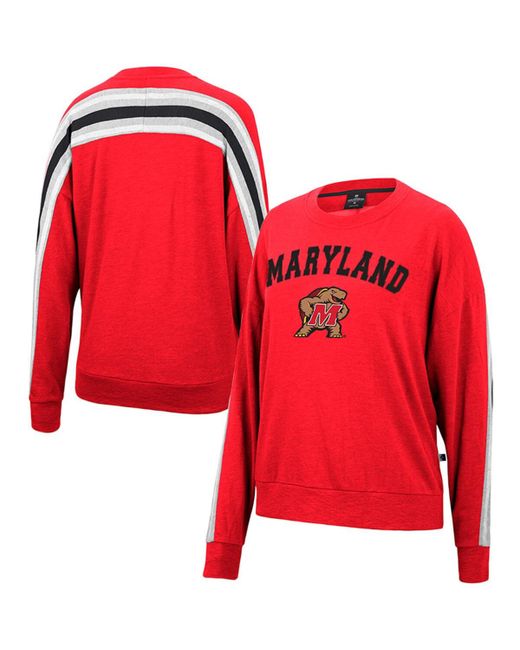 Colosseum Heathered Maryland Terrapins Team Oversized Pullover Sweatshirt