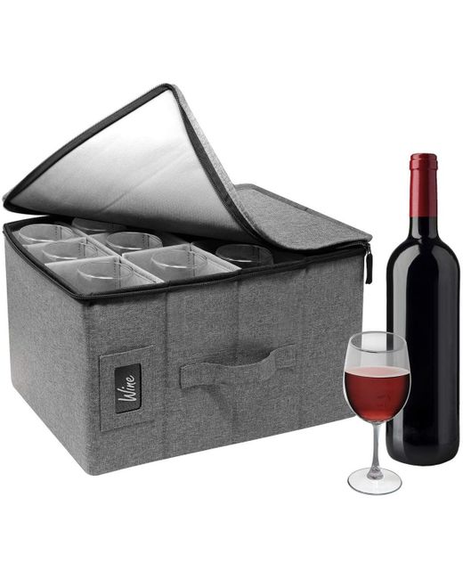 Sorbus Wine Glasses Storage Box