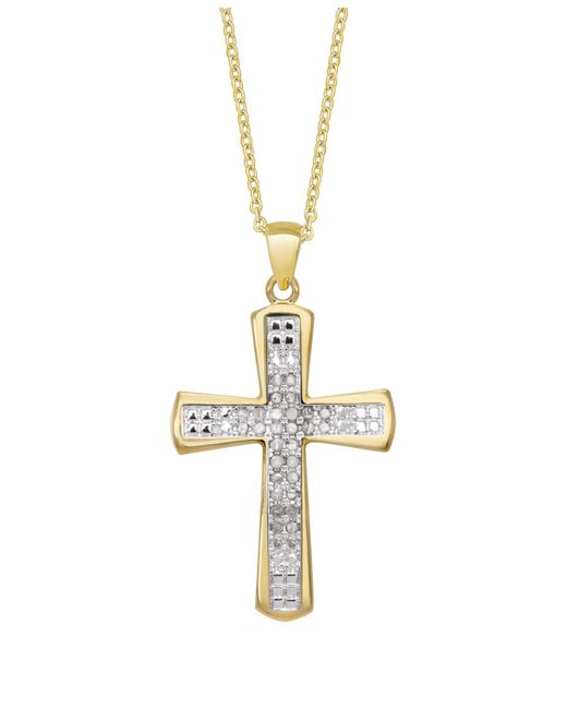 Macy's Diamond Accent plated Cross Pendant Necklace