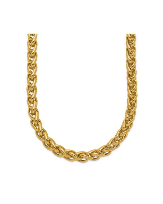 Chisel Polished Ip-plated Spiga 6mm Chain Necklace