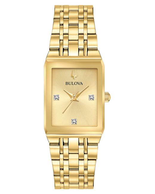 Bulova Futuro Diamond-Accent Gold-Tone Stainless Steel Bracelet Watch 20.5x31.5mm