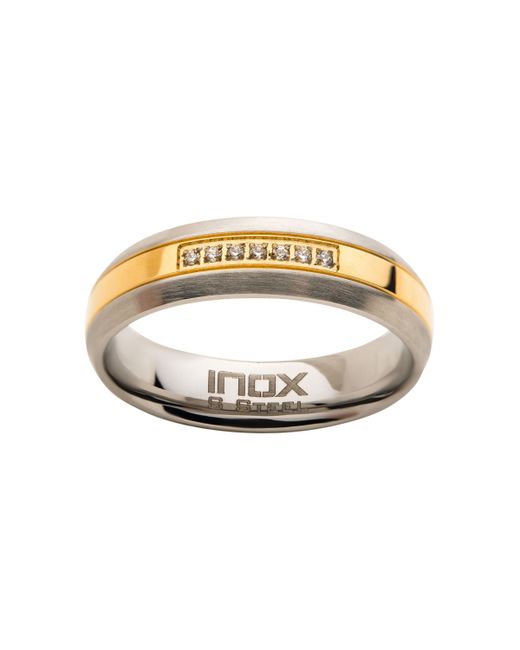 Inox Steel Plated 7 Piece Clear Diamond Ring