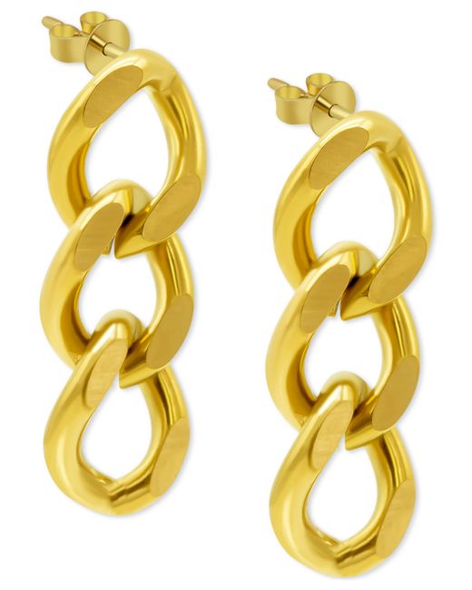 Adornia 14k Plated Curb Chain Drop Earrings