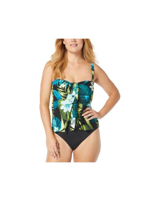 Coco Reef Contours Clarity Bandeau Tankini Top Ruched Hipster Bikini Bottoms