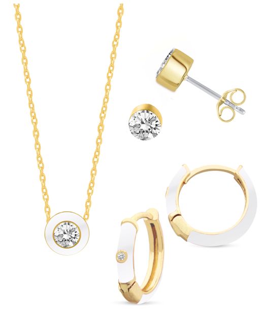 Macy's Crystal Enamel Necklace and Earring Set 3-Piece